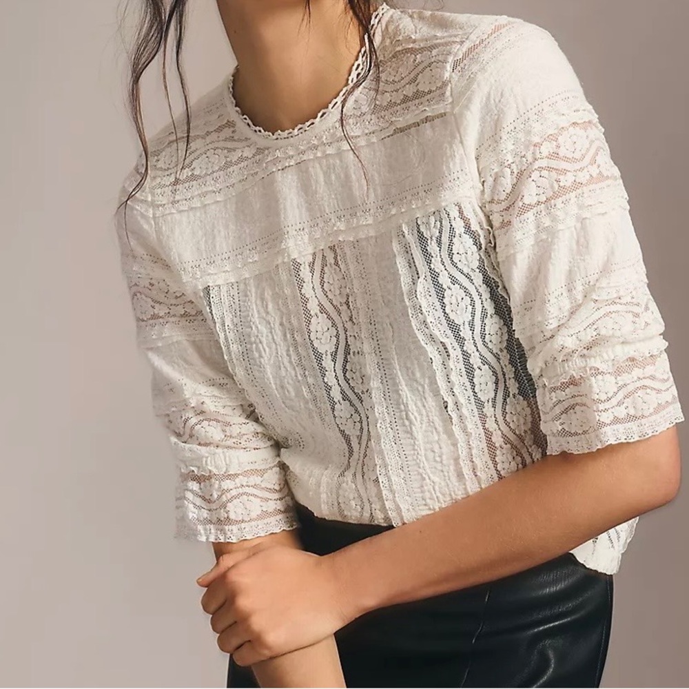 Anthropologie Victorian Lace Top